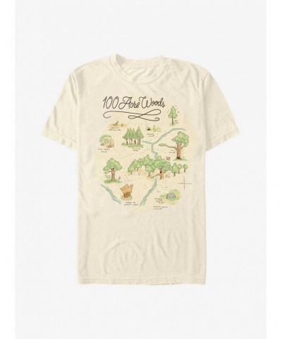 Pre-sale Disney Winnie The Pooh 100 Acre Map T-Shirt $5.28 T-Shirts