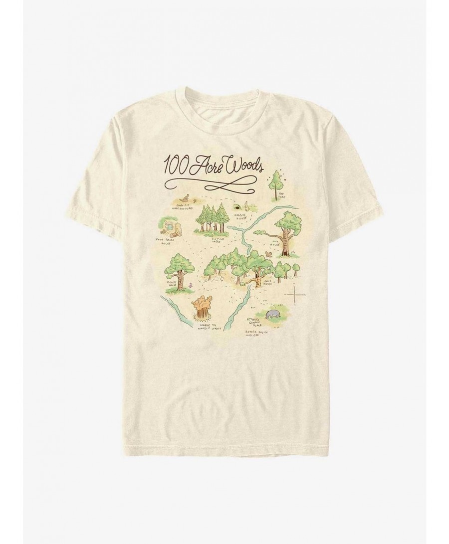 Pre-sale Disney Winnie The Pooh 100 Acre Map T-Shirt $5.28 T-Shirts