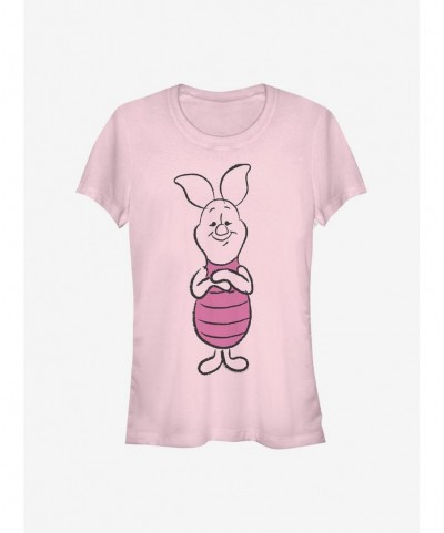 Pre-sale Discount Disney Winnie The Pooh Basic Sketch Piglet Girls T-Shirt $5.82 T-Shirts