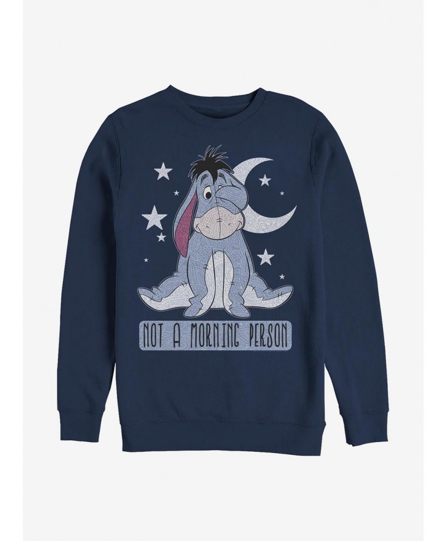 Sale Item Disney Winnie The Pooh Eeyore Rather Sleep Crew Sweatshirt $14.46 Sweatshirts