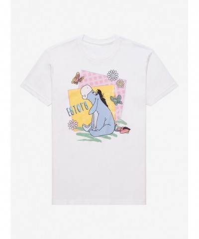 Limited Time Special Disney Winnie The Pooh Eeyore Butterfly Boyfriend Fit Girls T-Shirt $8.76 T-Shirts