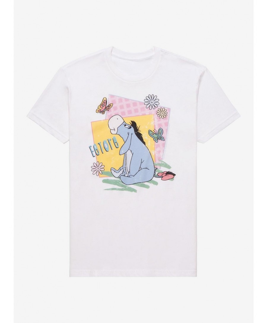 Limited Time Special Disney Winnie The Pooh Eeyore Butterfly Boyfriend Fit Girls T-Shirt $8.76 T-Shirts