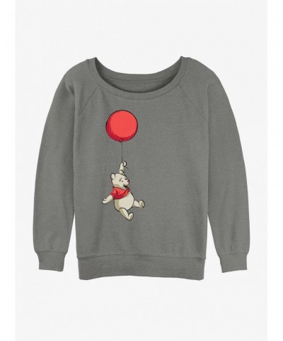 Fashion Disney Winnie The Pooh Balloon Winnie Girls Slouchy Sweatshirt $12.40 Sweatshirts