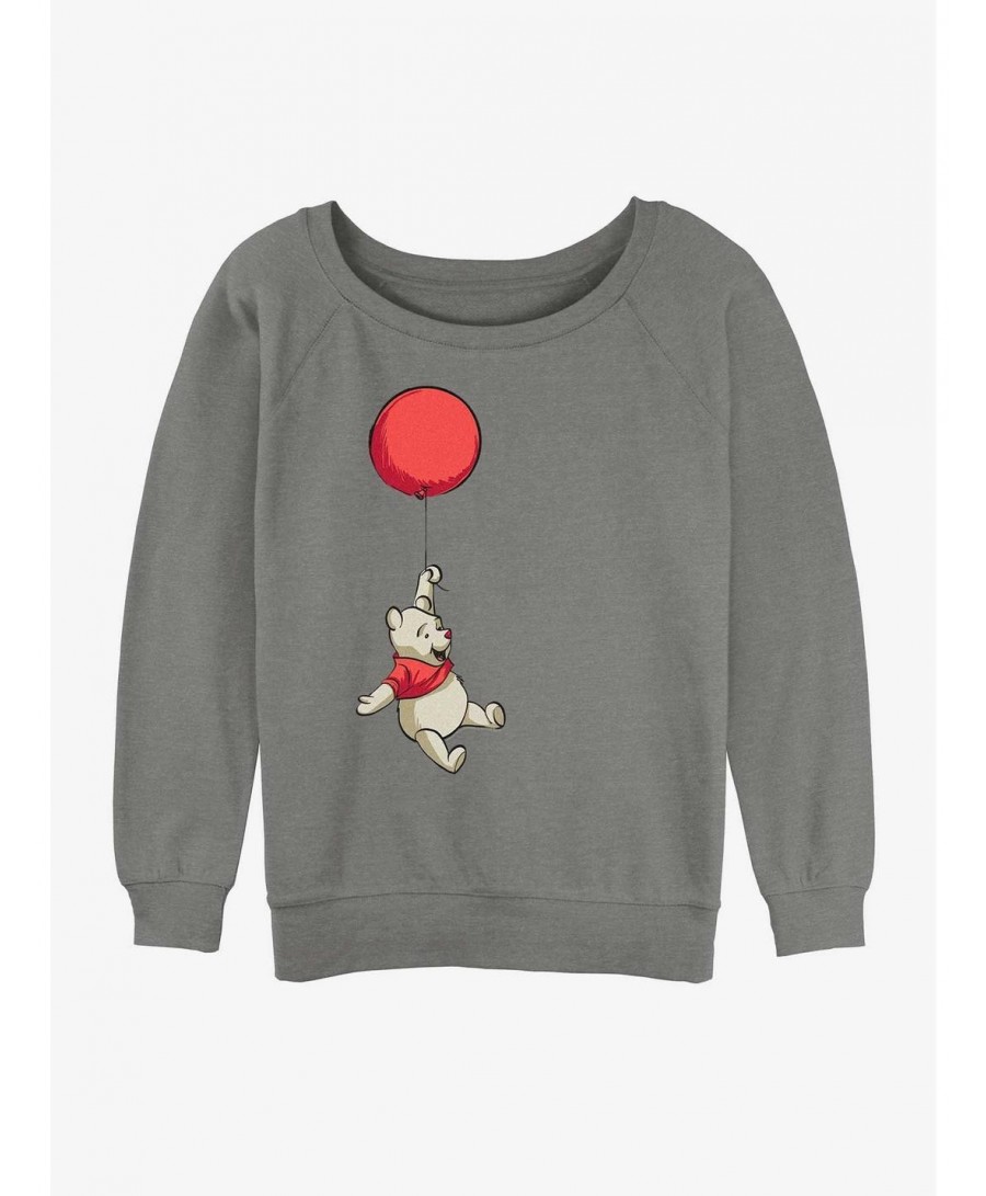 Fashion Disney Winnie The Pooh Balloon Winnie Girls Slouchy Sweatshirt $12.40 Sweatshirts