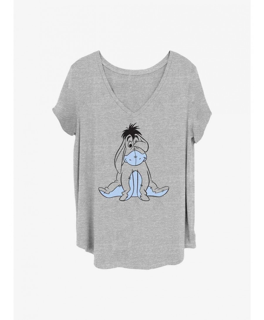 Value Item Disney Winnie The Pooh Basic Sketch Eeyore Girls T-Shirt Plus Size $11.33 T-Shirts