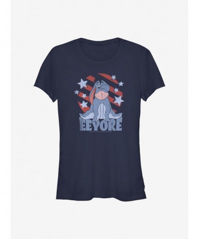 Discount Disney Winnie The Pooh Eeyore Spangled Girls T-Shirt $7.60 T-Shirts