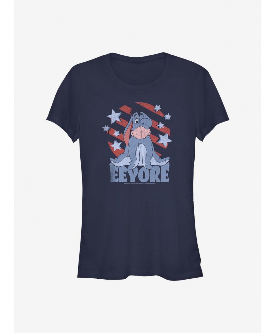 Discount Disney Winnie The Pooh Eeyore Spangled Girls T-Shirt $7.60 T-Shirts