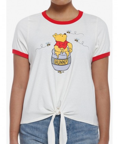 Special Disney Winnie The Pooh Tie-Front Girls Ringer T-Shirt $10.11 T-Shirts