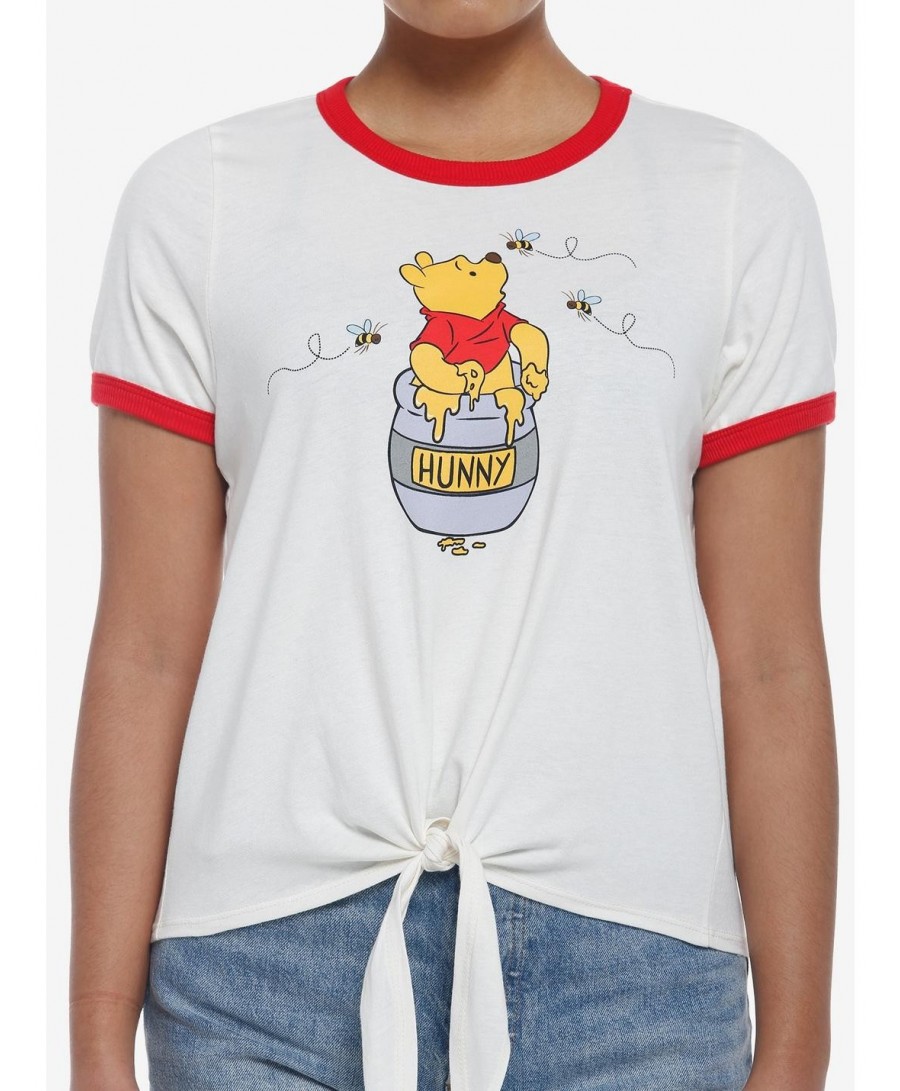 Special Disney Winnie The Pooh Tie-Front Girls Ringer T-Shirt $10.11 T-Shirts