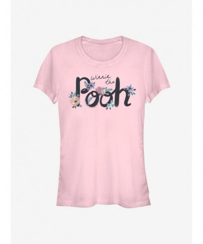 Big Sale Disney Winnie The Pooh Floral Art Classic Girls T-Shirt $6.31 T-Shirts