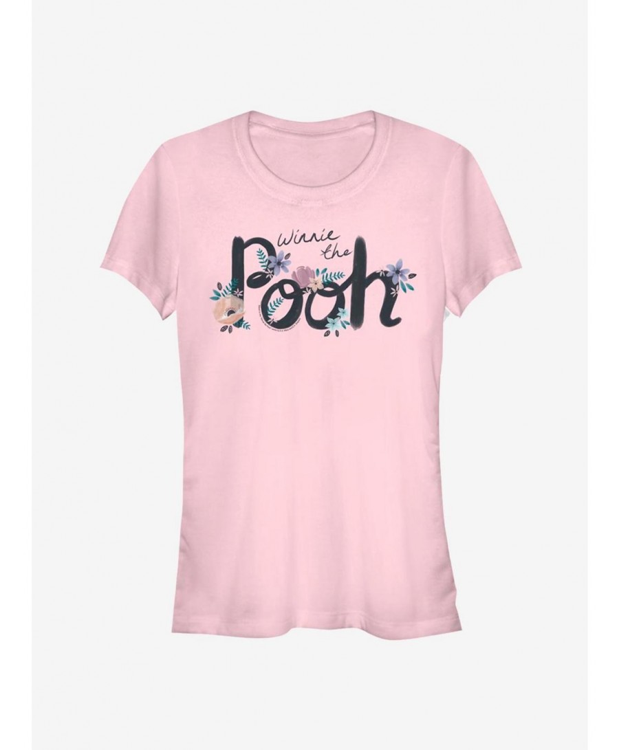 Big Sale Disney Winnie The Pooh Floral Art Classic Girls T-Shirt $6.31 T-Shirts