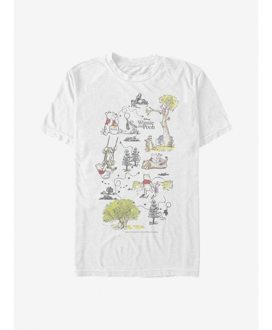 Low Price Disney Winnie The Pooh Winnie Map T-Shirt $6.99 T-Shirts