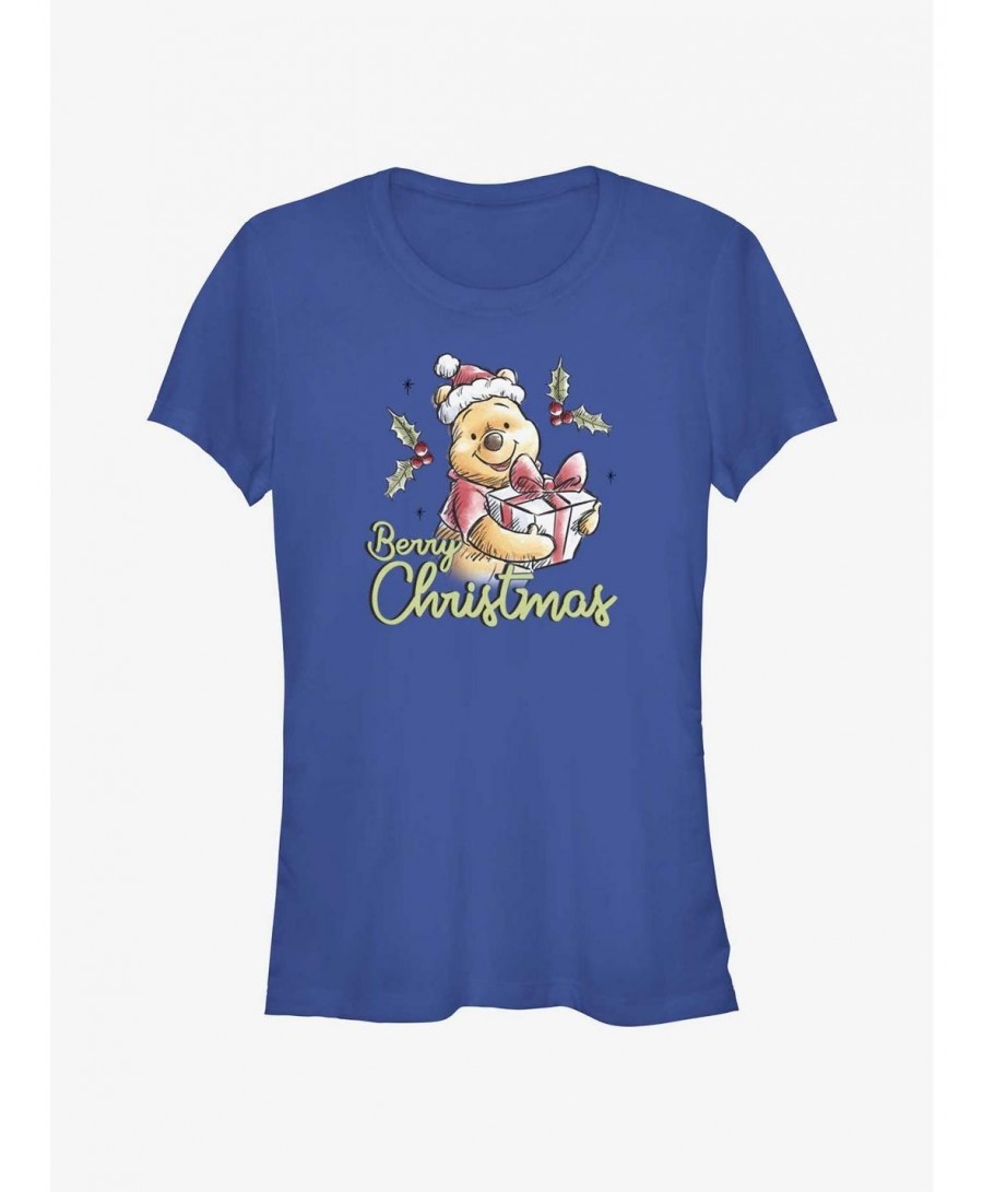 Pre-sale Disney Winnie The Pooh Berry Christmas Girls T-Shirt $7.12 T-Shirts