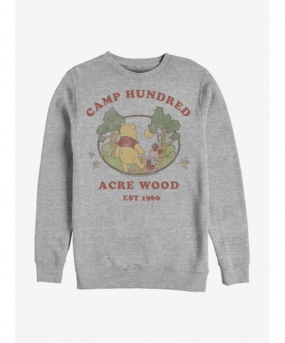 Big Sale Disney Winnie The Pooh Camp 100 Acre Crew Sweatshirt $12.10 Sweatshirts