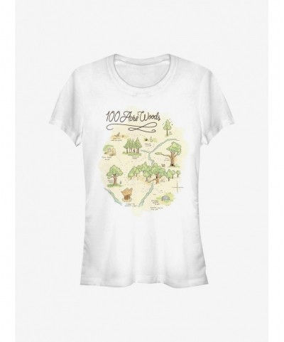 Absolute Discount Disney Winnie The Pooh Acre Map Girls T-Shirt $5.99 T-Shirts