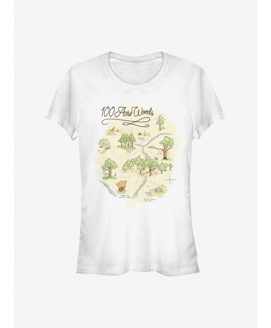 Absolute Discount Disney Winnie The Pooh Acre Map Girls T-Shirt $5.99 T-Shirts