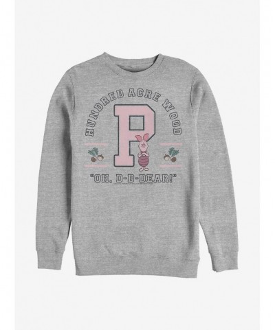 Fashion Disney Winnie The Pooh Piglet Collegiate Crew Sweatshirt $12.99 Sweatshirts