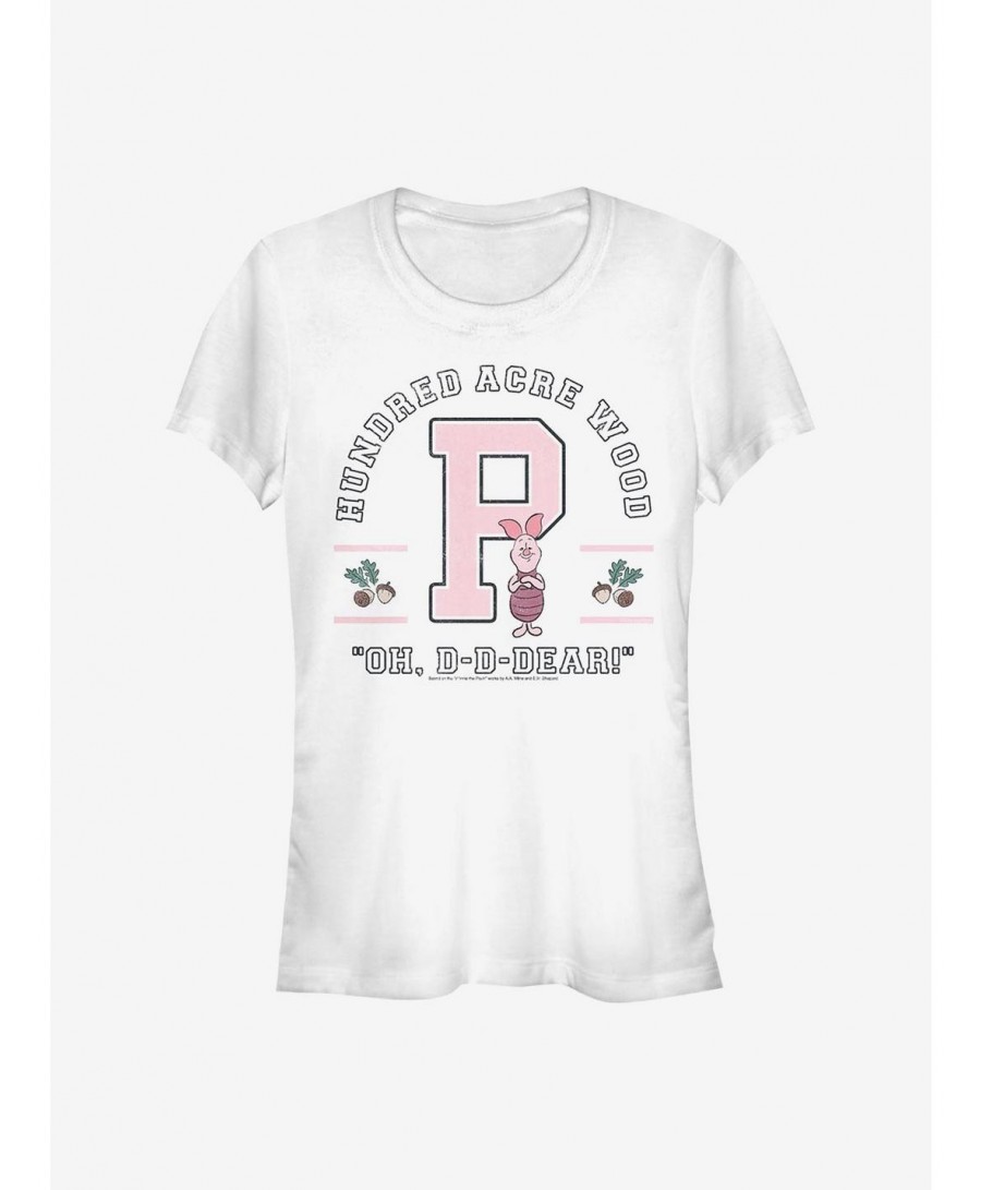 Exclusive Price Disney Winnie The Pooh Piglet Collegiate Girls T-Shirt $5.02 T-Shirts