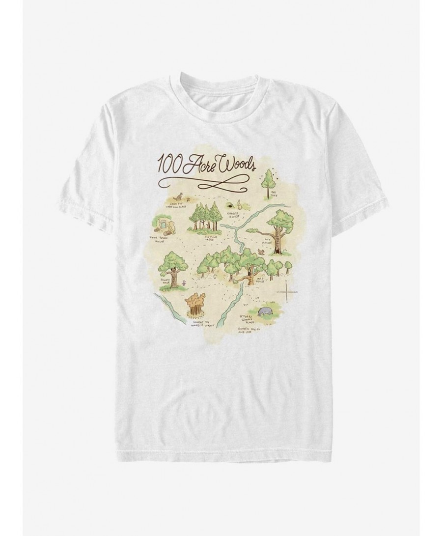 Clearance Disney Winnie The Pooh 100 Acre Map T-Shirt $7.14 T-Shirts