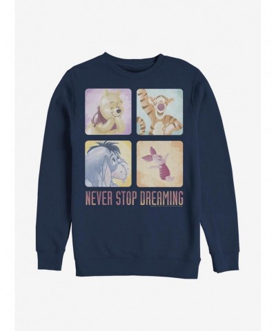 Hot Selling Disney Winnie The Pooh Never Stop Dreaming Crew Sweatshirt $12.99 Sweatshirts