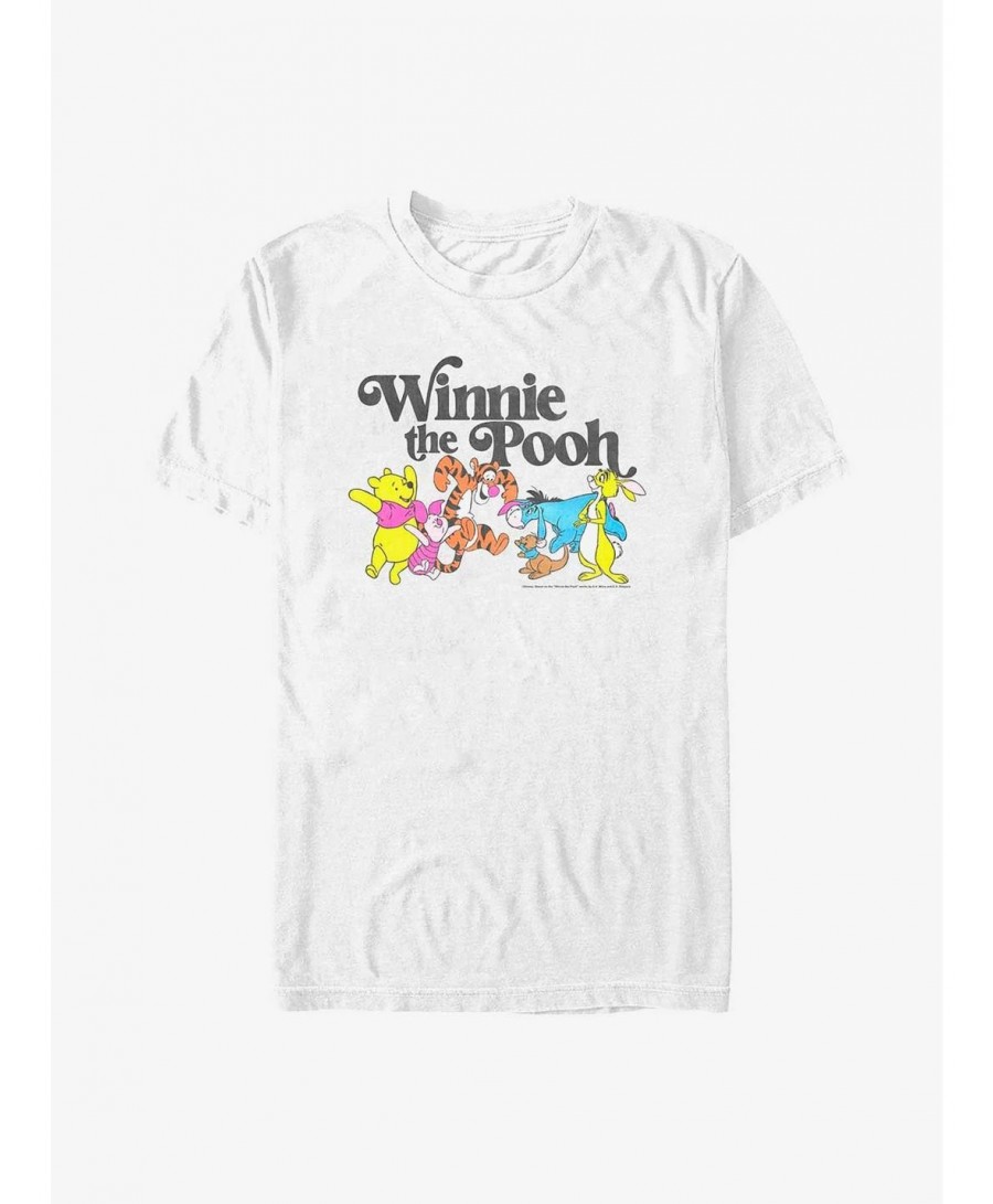 Discount Disney Winnie The Pooh Neon Group T-Shirt $5.59 T-Shirts