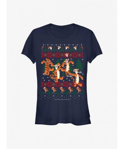 Pre-sale Discount Disney Winnie The Pooh Tigger In The Woods Christmas Girls T-Shirt $7.60 T-Shirts