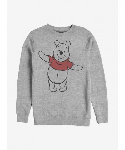 Exclusive Price Disney Winnie The Pooh Basic Sketch Pooh Crew Sweatshirt $12.69 Sweatshirts