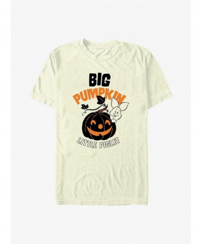 Festival Price Disney Winnie The Pooh Big Pumpkin Little Piglet T-Shirt $7.45 T-Shirts