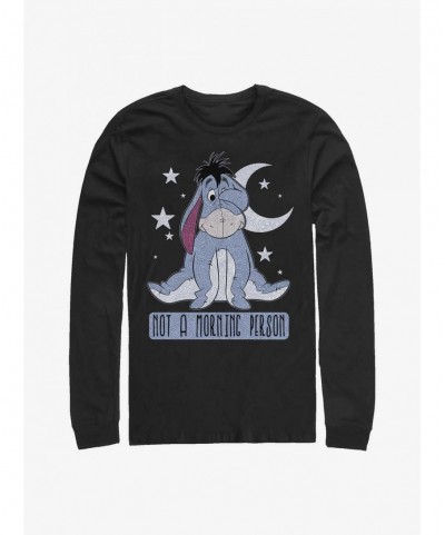 Huge Discount Disney Winnie The Pooh Eeyore Not A Morning Person Long-Sleeve T-Shirt $12.11 T-Shirts