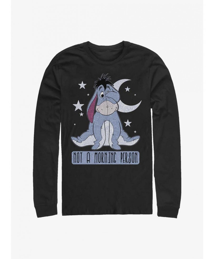 Huge Discount Disney Winnie The Pooh Eeyore Not A Morning Person Long-Sleeve T-Shirt $12.11 T-Shirts