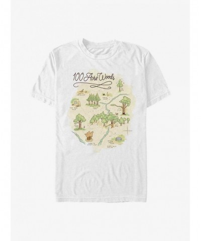 Exclusive Disney Winnie The Pooh 100 Acre Map Extra Soft T-Shirt $8.74 T-Shirts