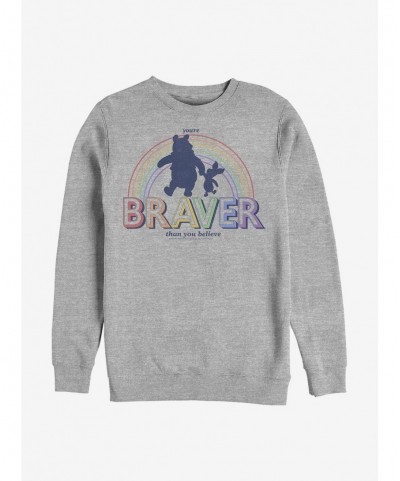 Exclusive Disney Winnie The Pooh Brave Bear Crew Sweatshirt $11.51 Sweatshirts