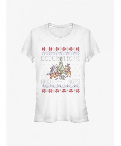 Flash Sale Disney Winnie The Pooh Fair Isle Decorations And What Nots Christmas Girls T-Shirt $6.96 T-Shirts